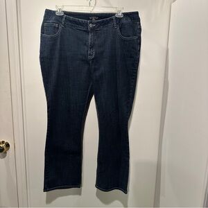 Lee Women's Dark Indigo Boot Cut Jeans with Design on back pocket